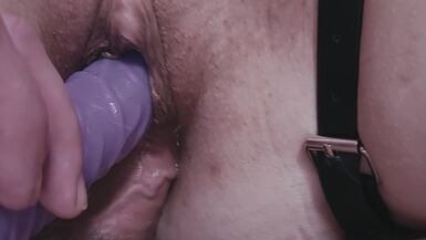 PUSSY DESTRUCTION! Double Vaginal Cock and Dildo, Creampie and FISTING Using CUM As Lube - 1 image