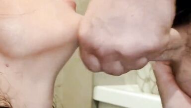 Stepmom got cum in mouth and face after blowjob - 15 image