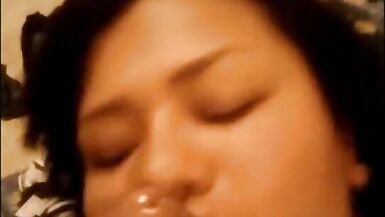 The fat woman masturbates, she sucks me and I cover her pretty slutty face - 13 image