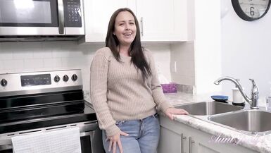 AuntJudys - 43yo Big Ass MILF Brandii Banks Sucks Your Cock in the Kitchen - 2 image