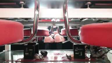 100% amateur female dog on the loose - a milf plays and fucks in public in a restaurant with a stranger - 3 image