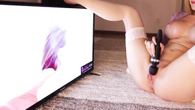 Naughty Busty Teen Girl Masturbates Watching Porn While Mom and Dad Are Next Room - 6 image