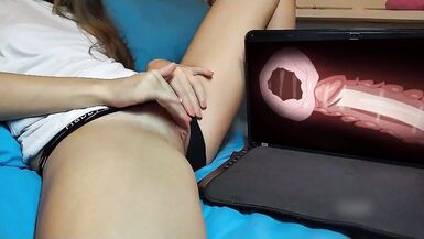 Fingering Wet Pussy Watching Hentai Uncensored Compilation While Mom and Dad are in the next room - 14 image