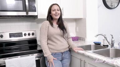 AuntJudys - 43yo Big-Booty MILF Brandii Banks Sucks Your Cock in the Kitchen