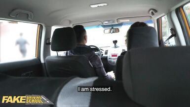 FakeDrivingSchool Eastern Euro MILF Julia North Rides Sleepy Instructor - 3 image