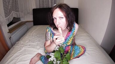 Hot Wife Found a Dildo in a Flower Bouquet - 4 image