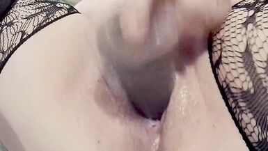 Dildo show for my boss close up on my wet hole devouring a 9 incher - 10 image