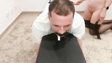 Femdom Dominatrix, Hard Ass Spanking, Piss in Mouth, Creampie Cleanup, Cuckold's Life Training - 3 image