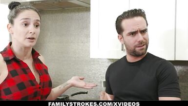 Family Strokes - Blonde Babe Mounts Her Stepbrothers Cock And Goes For An Orgasmic Dick Ride - 2 image