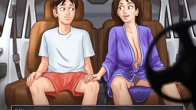 Summertime Saga : La belle-mère fait une branlette à son beau-fils dans la voiture - Épisode 172 - 8 image