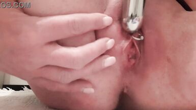 Two Dildos masturbate and Huge Orgasm and Pierced Clit rubbing and Creampie my Pussy - 11 image