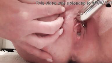Two Dildos masturbate and Huge Orgasm and Pierced Clit rubbing and Creampie my Pussy - 9 image
