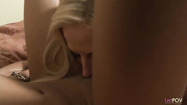 Busty blonde hottie gets her wet pussy pleased by a friend - 9 image