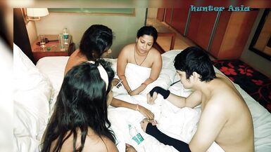 hunter fucking three indian pussies one by one - FFFM - 5 image