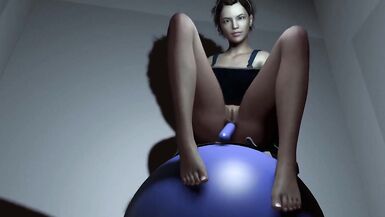Riding a Yoga ball with a plastic cock in the Ass - 11 image