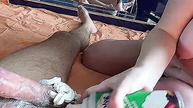 Amateur MILF Anal Orgasm. Whip Cream Blowjob. RIMMING ASSHOLE. STANDING ANAL. - 3 image