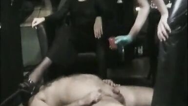 Man enjoys being abused in bondage sex by two women until he orgasms - 14 image