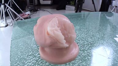 Mature woman fucks big dildo at casting and gets wet pussy - 1 image