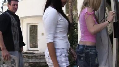 Hot Tight Blonde BFF joins when Brunette Housewife cheats on Husband with Big Dick Guy in a Wild and Sexy Threesome - 2 image