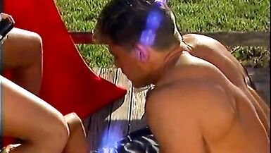 Babes with big tits drool over wrestlers' cocks and get fucked in outdoor arena - 14 image