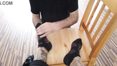 Foot slave worships her tattooed feet - 10 image