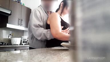 Big breast milf maid lets guy grab her huge natural boobs - 3 image