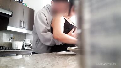 Big breast milf maid lets guy grab her huge natural boobs - 5 image