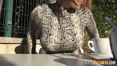 SUPER-BUSTY mommy tries her first porno with a inexperienced dude!