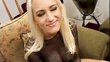 Inexperienced blonde tramp gets fucked in all holes by two hung dudes - 2 image