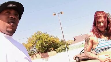 Tattooed Hayden Field Gets Her Pussy Tapped By A Black Guy Again - 1 image