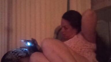 Cute busty Gamer girl playing Fortnite in dress - 6 image