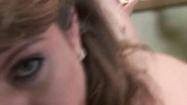 Brunette MILF with big tits loves two cocks fucking her holes - 6 image