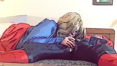 Supergirl sucks Spiderman - 1 image