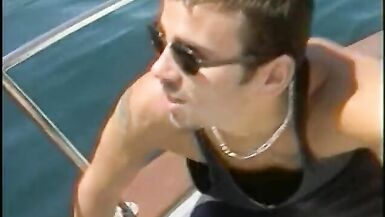 Hung stud gets head on a boat from a sexy blonde then fucks her - 3 image