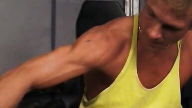 Stud fucks big breasted blonde whore's shaved pussy then cums on her chest - 2 image