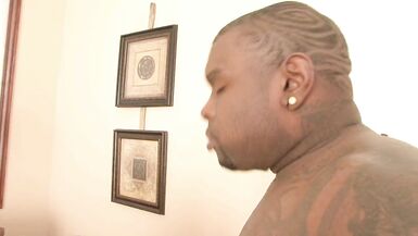 Horny black stud banging two sexy white babes after getting BJ