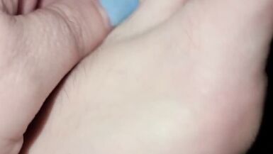 Super Close Up tour of my feet soles toes 2wks after pedi-rt before next pedicure - 2 image