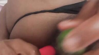 Fucking my asshole with cucumber and dildo - 12 image