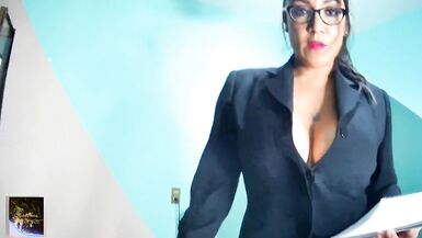 the scolding of the sexy teacher caused my cock to get hard and with that rich ass and huge tits more (Emma love)(Logan