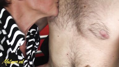 Nerdy Boy Gives Redhead Granny a Good Pussy Pounding - 2 image