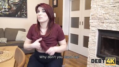 DEBT4k. Debt collector drills pregnant woman with a tattoo on lower back - 6 image