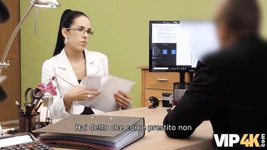 VIP4K. Brunette can't say no to the lender if she wants to get money - 2 image