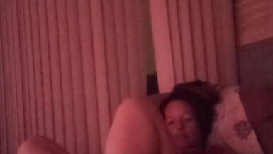 Recording up cute milfs night dress with panties shot while she smokes - 2 image