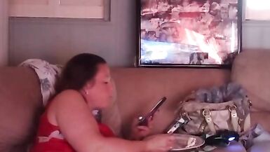 Sexy milf smoking in mini red night dress part 2 - 13 image