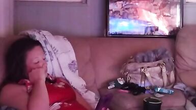 Sexy milf smoking in mini red night dress part 2 - 4 image