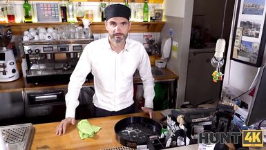 HUNT4K. Girl has a boisterous twosome in front of her silent boyfriend