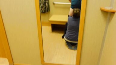 Wife Takes Risky Cumshot in Public Dressing Room - 2 image