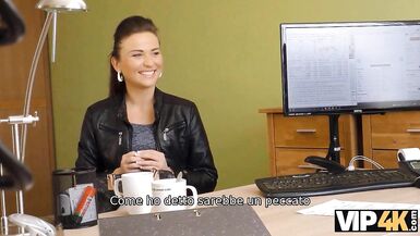 VIP4K. Stunner moans with pleasure during sex with horny lender