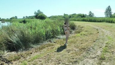 real hot mom, amateur milf is flashing naked on the trail - 11 image