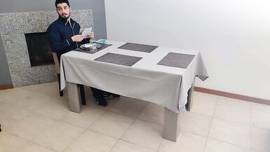 Waitress gets internal cumshot in her creamy pussy under the table - 3 image
